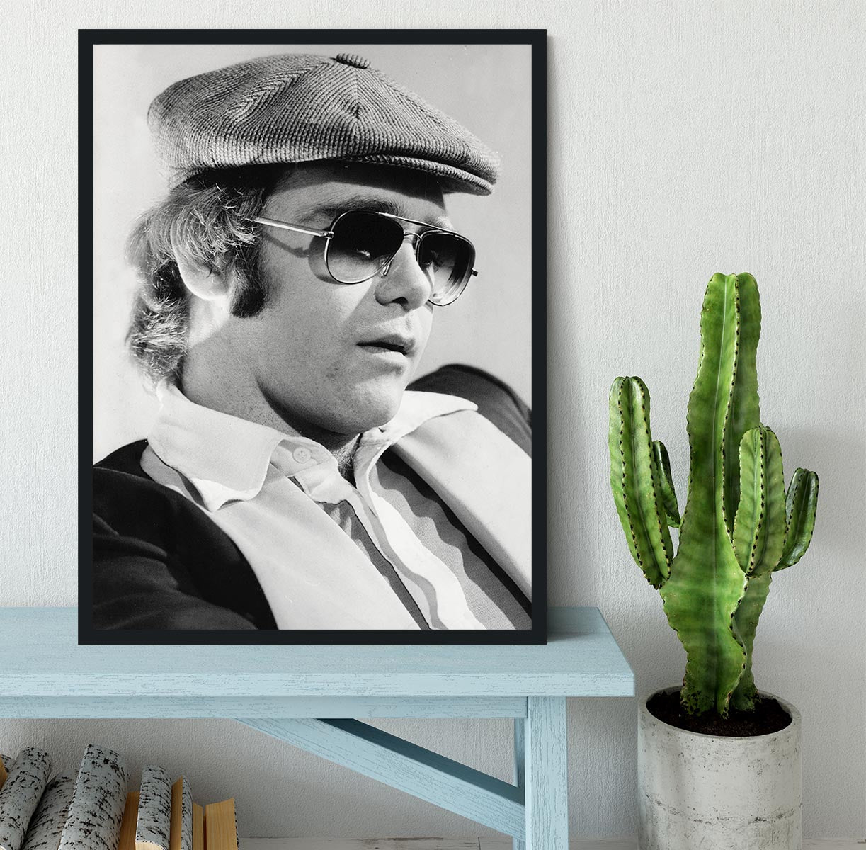 Elton John in 1977 Framed Print - Canvas Art Rocks - 2