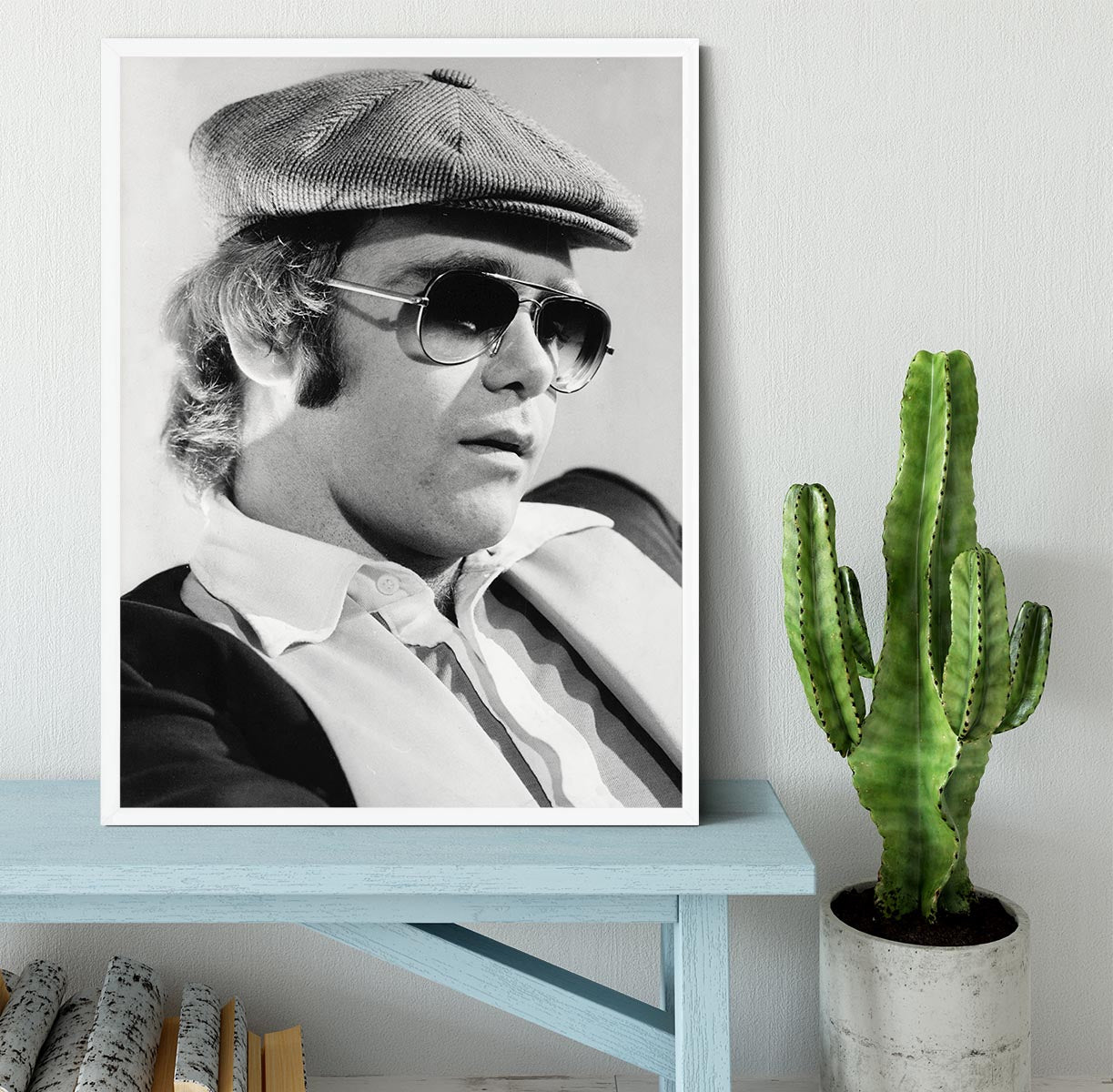 Elton John in 1977 Framed Print - Canvas Art Rocks -6