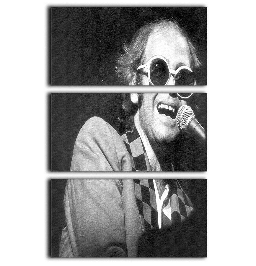 Elton John in concert 1977 3 Split Panel Canvas Print - Canvas Art Rocks - 1