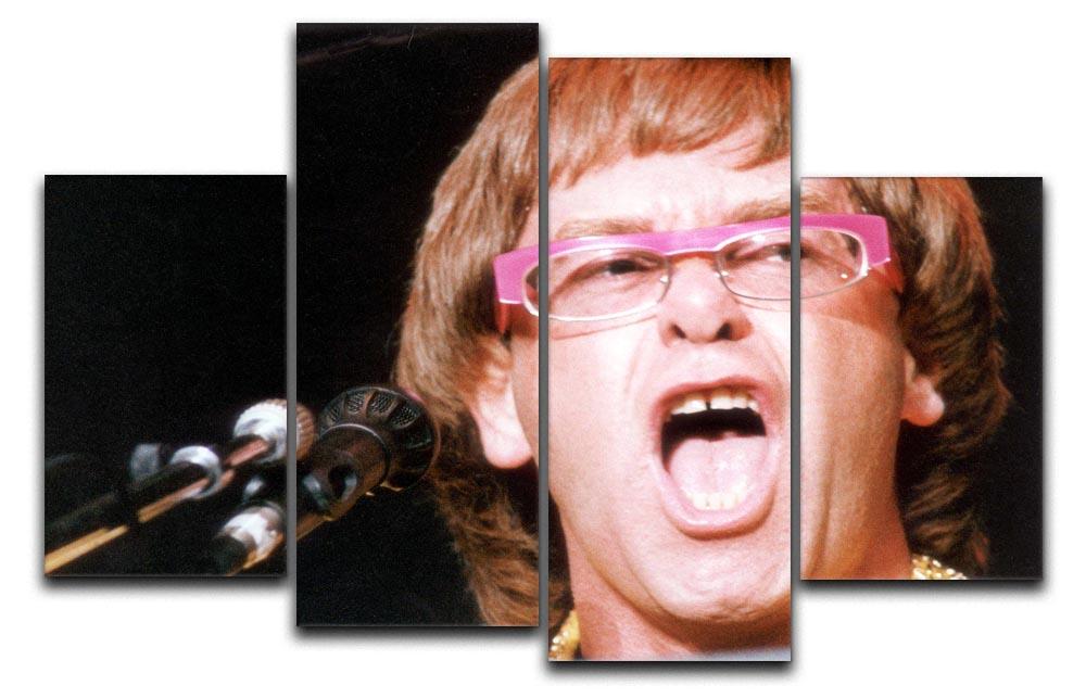 Elton John singing 4 Split Panel Canvas  - Canvas Art Rocks - 1