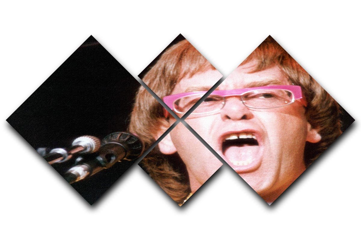 Elton John singing 4 Square Multi Panel Canvas  - Canvas Art Rocks - 1