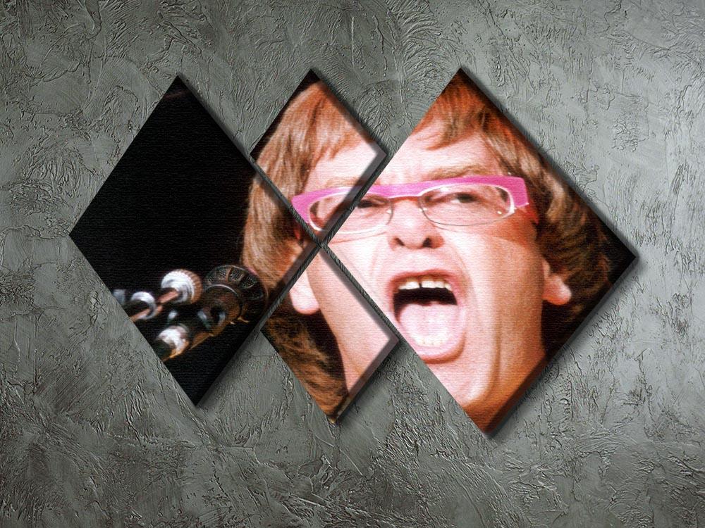 Elton John singing 4 Square Multi Panel Canvas - Canvas Art Rocks - 2