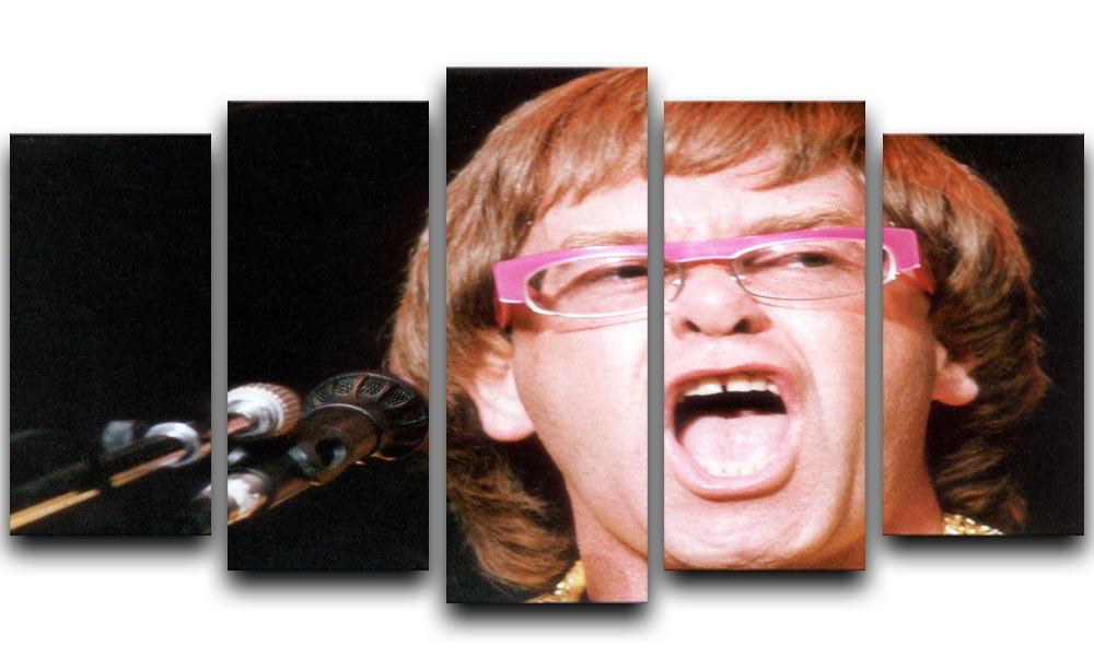 Elton John singing 5 Split Panel Canvas  - Canvas Art Rocks - 1