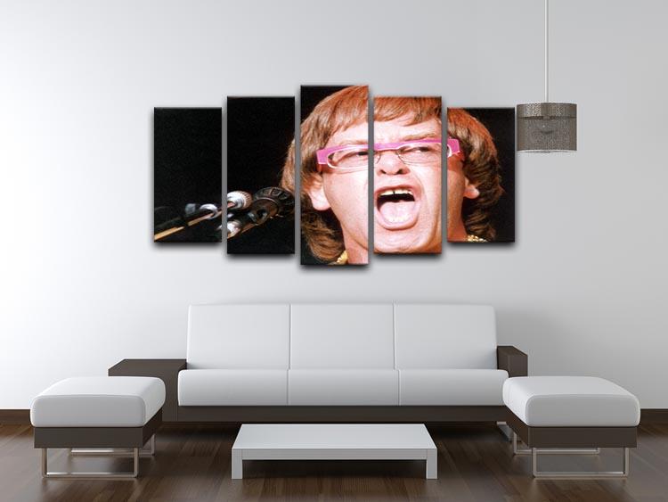 Elton John singing 5 Split Panel Canvas - Canvas Art Rocks - 3