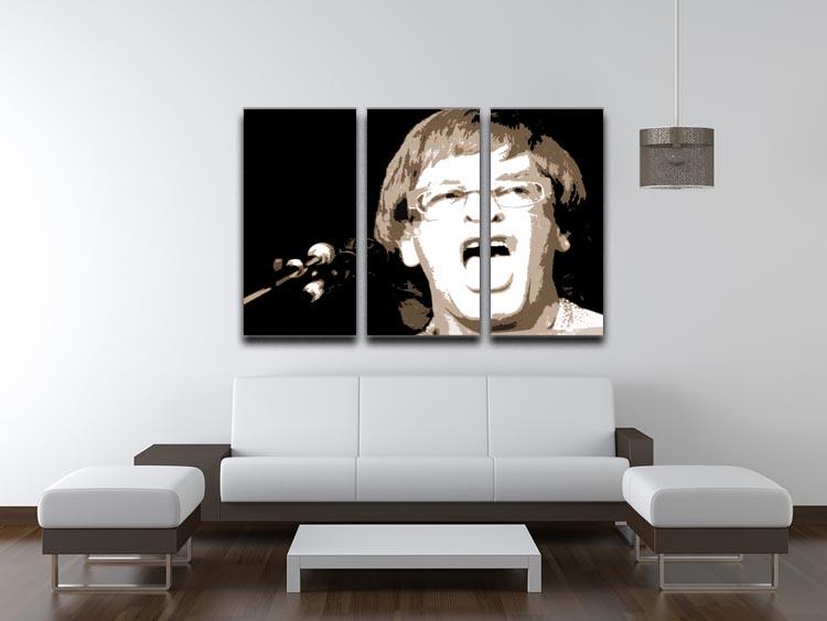 Elton John singing pop art 3 Split Panel Canvas Print - Canvas Art Rocks - 3
