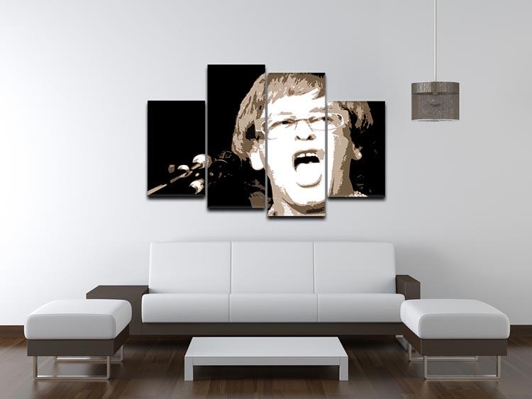 Elton John singing pop art 4 Split Panel Canvas - Canvas Art Rocks - 3
