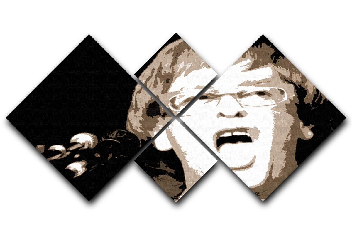 Elton John singing pop art 4 Square Multi Panel Canvas  - Canvas Art Rocks - 1