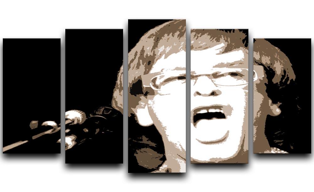 Elton John singing pop art 5 Split Panel Canvas  - Canvas Art Rocks - 1