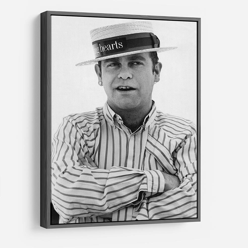 Elton John wearing a straw boater HD Metal Print