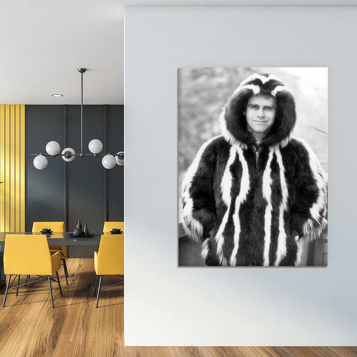 Elton in furs Canvas Print or Poster - Canvas Art Rocks - 4