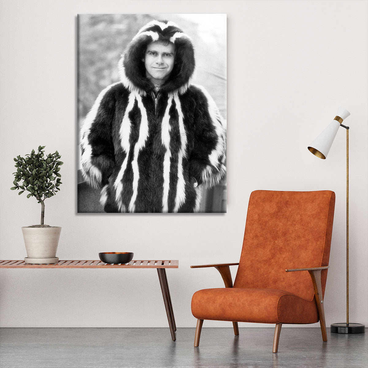 Elton in furs Canvas Print or Poster - Canvas Art Rocks - 6