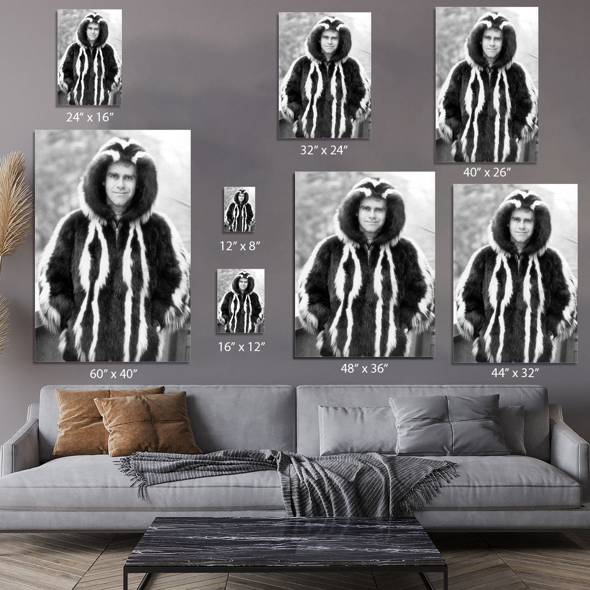 Elton in furs Canvas Print or Poster - Canvas Art Rocks - 7