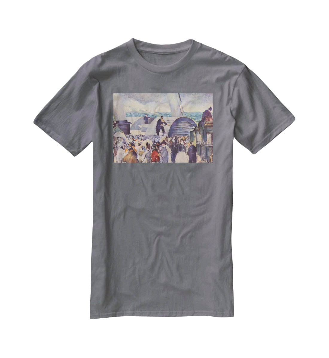 Embarkation after Folkestone by Manet T-Shirt - Canvas Art Rocks - 3