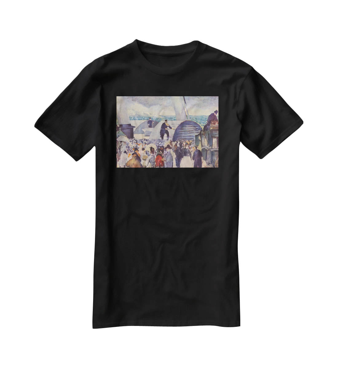 Embarkation of the Folkestone by Manet T-Shirt - Canvas Art Rocks - 1