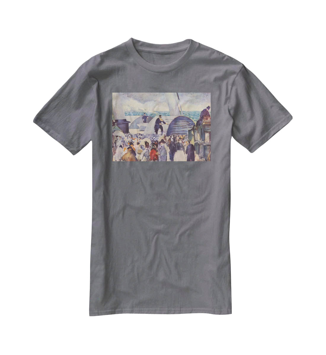 Embarkation of the Folkestone by Manet T-Shirt - Canvas Art Rocks - 3