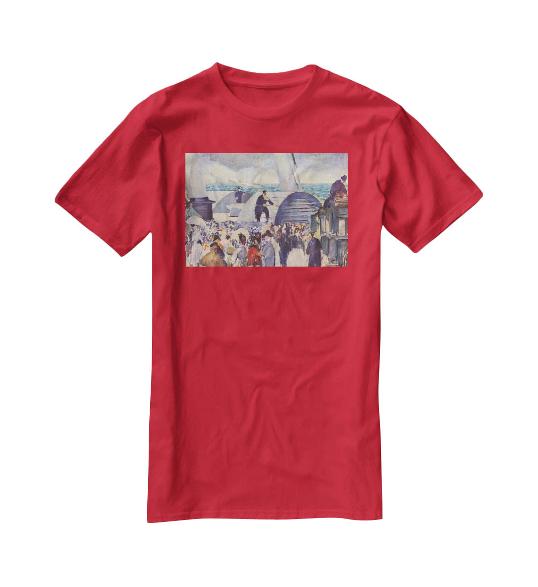 Embarkation of the Folkestone by Manet T-Shirt - Canvas Art Rocks - 4