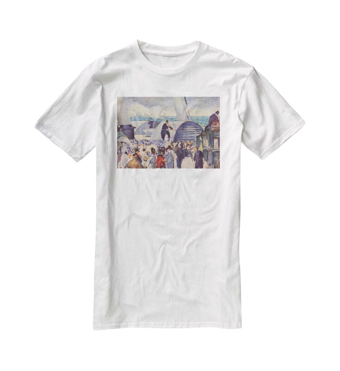 Embarkation of the Folkestone by Manet T-Shirt - Canvas Art Rocks - 5