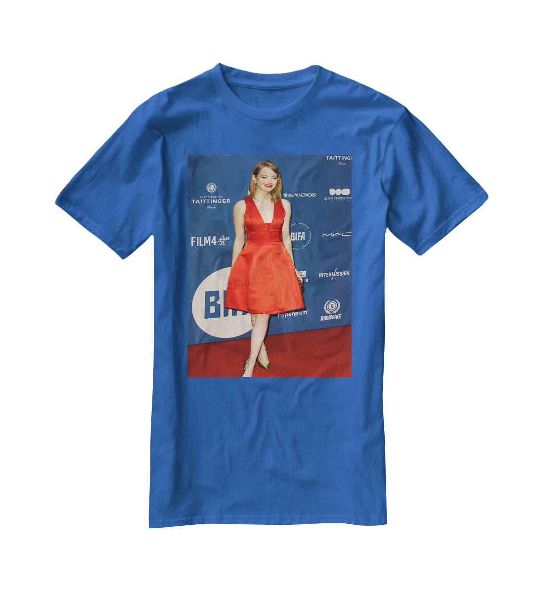 Emma Stone in red T-Shirt - Canvas Art Rocks - 2