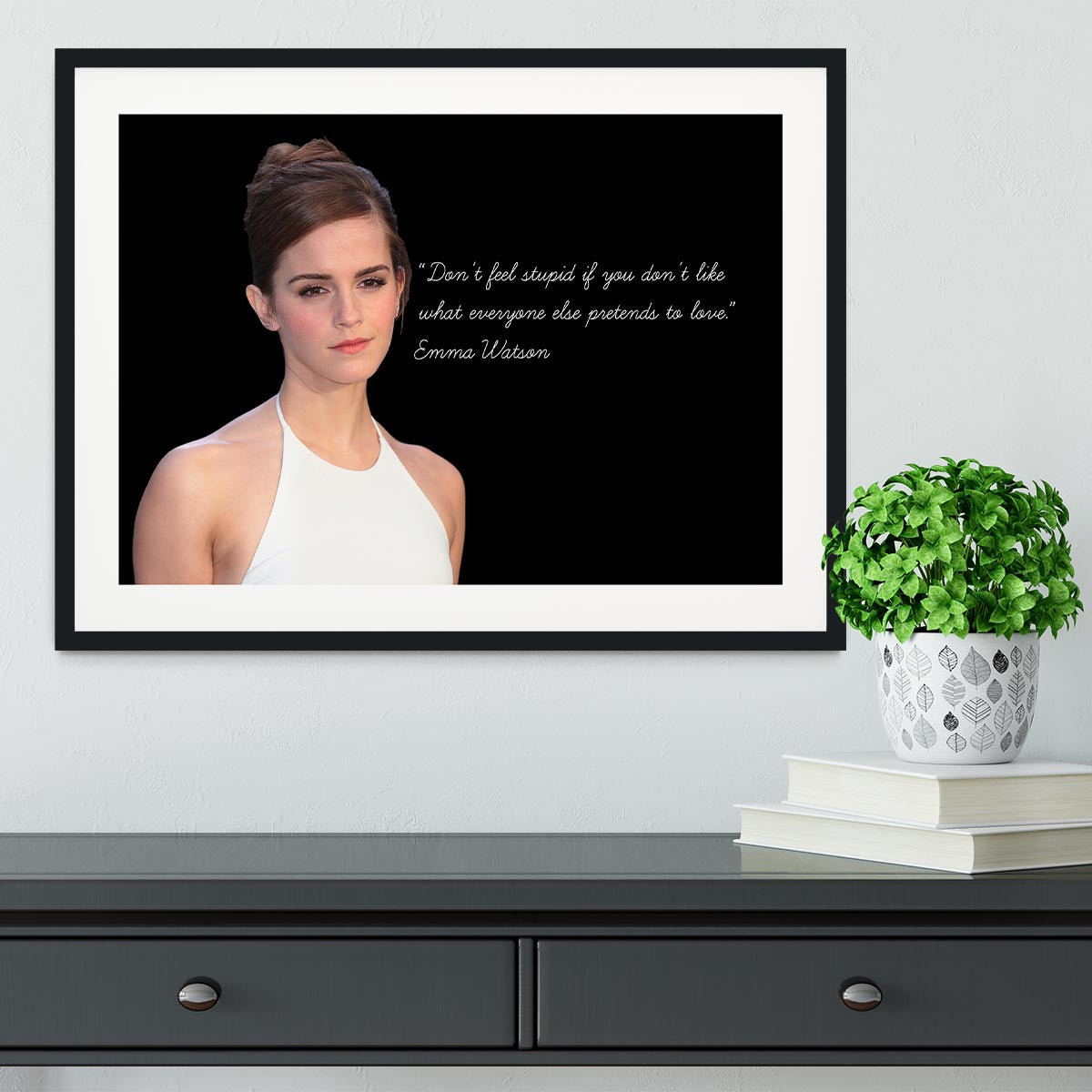 Emma Watson Dont Feel Stupid Framed Print - Canvas Art Rocks - 1