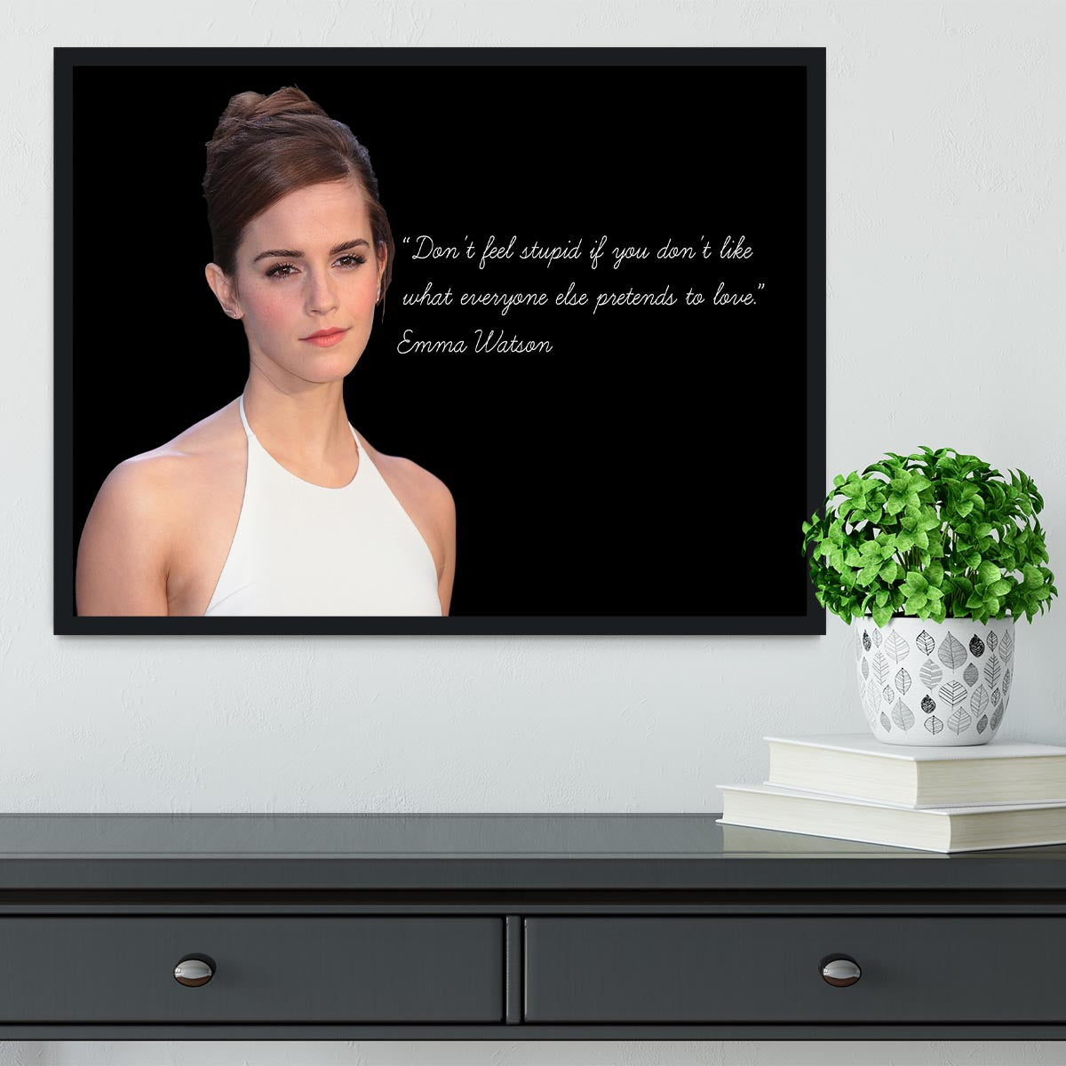 Emma Watson Dont Feel Stupid Framed Print - Canvas Art Rocks - 2