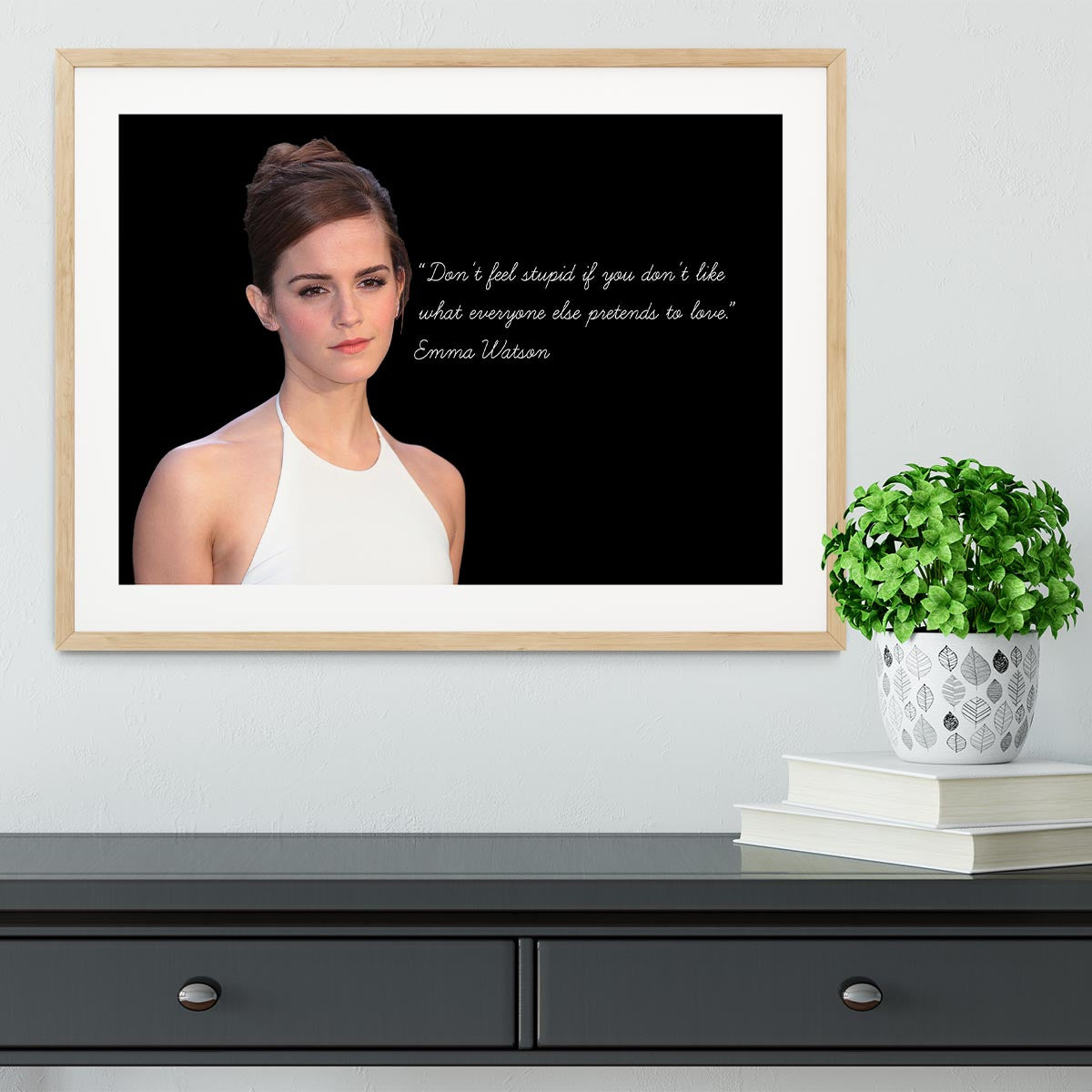 Emma Watson Dont Feel Stupid Framed Print - Canvas Art Rocks - 3