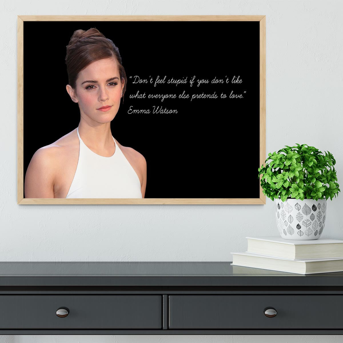 Emma Watson Dont Feel Stupid Framed Print - Canvas Art Rocks - 4