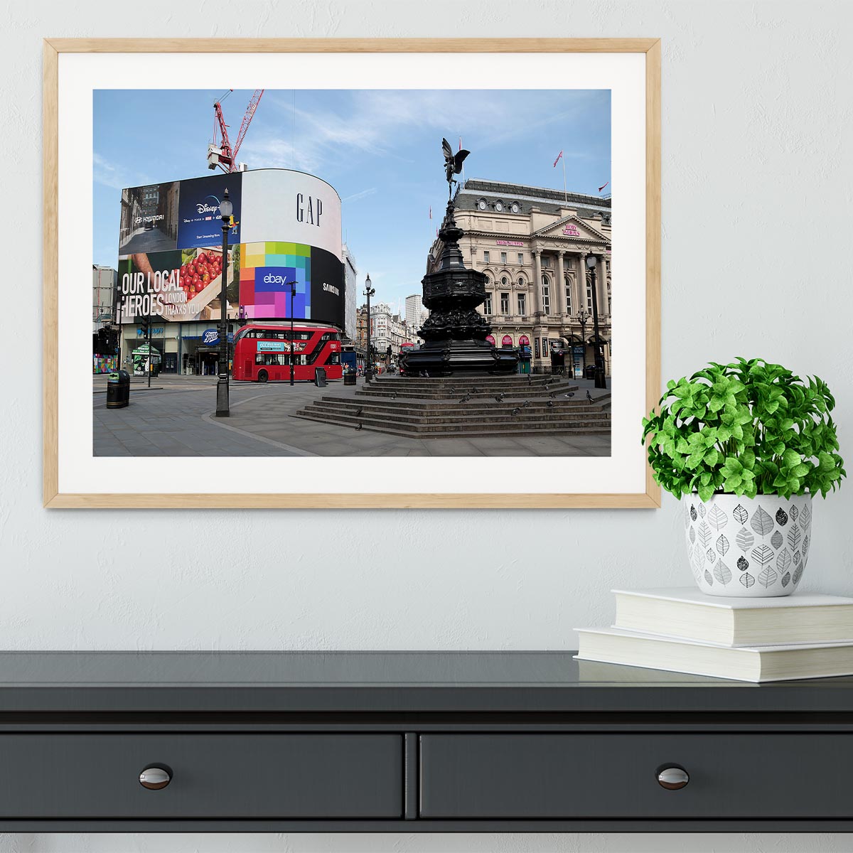 Empty Piccadilly Circus London under Lockdown 2020 Framed Print - Canvas Art Rocks - 3