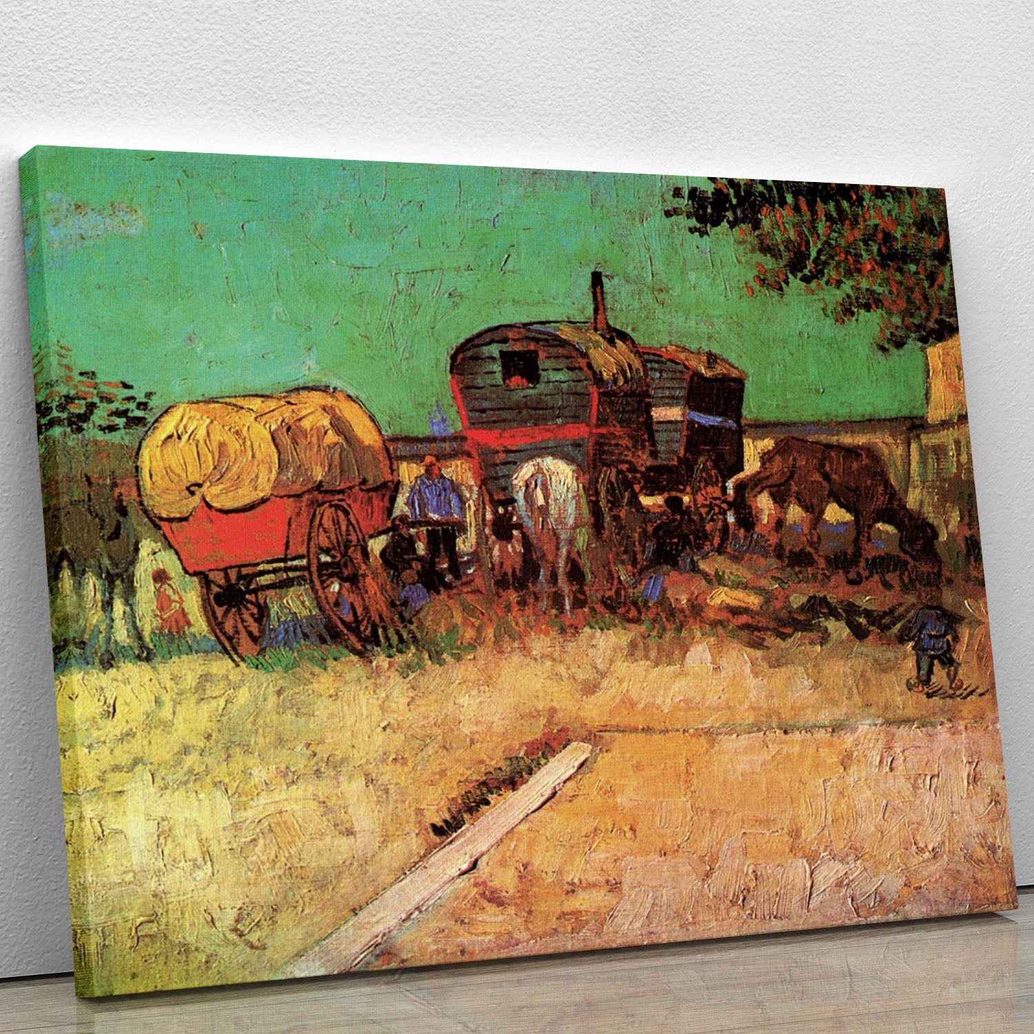 Encampment of Gypsies with Caravans by Van Gogh Canvas Print or Poster - Canvas Art Rocks - 1