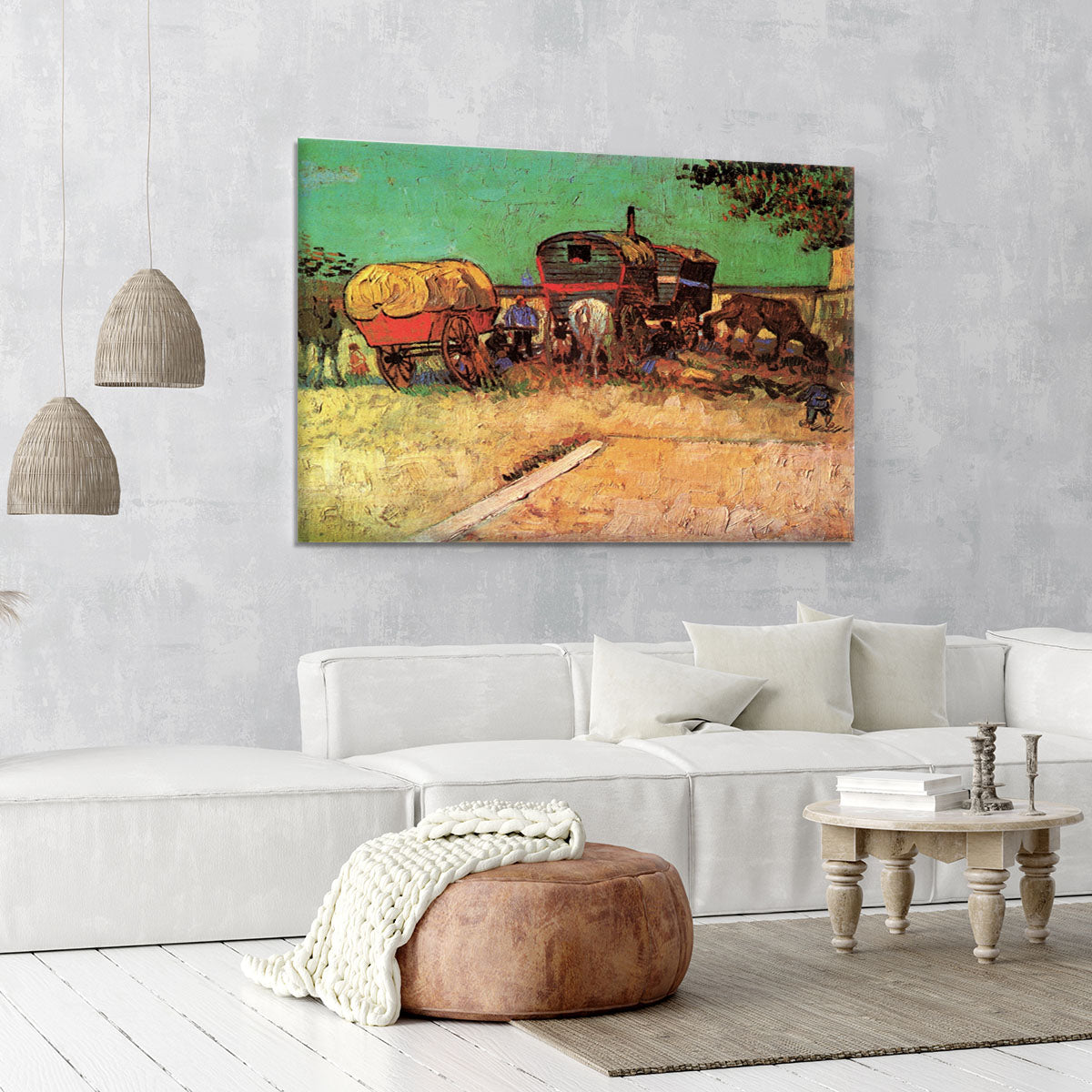 Encampment of Gypsies with Caravans by Van Gogh Canvas Print or Poster - Canvas Art Rocks - 6