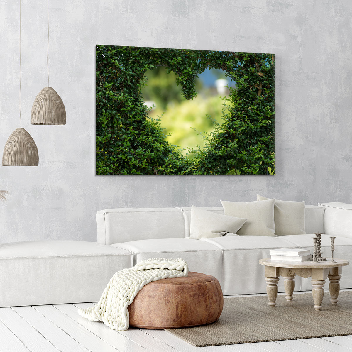 Encarved Heart In Bush Canvas Print or Poster