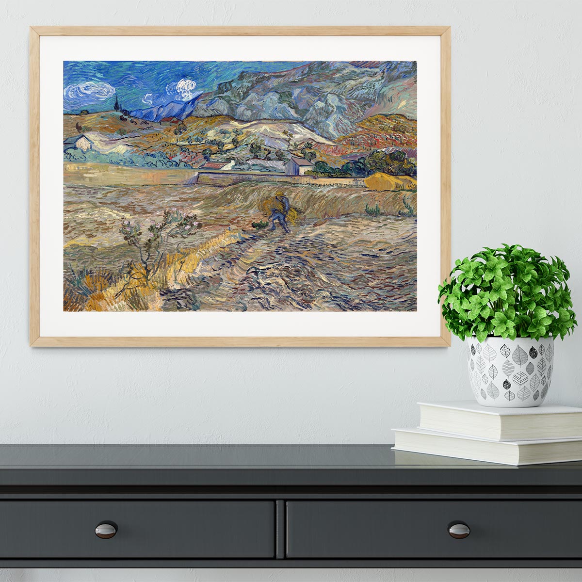 Enclosed Field with Peasant Framed Print - Canvas Art Rocks - 3