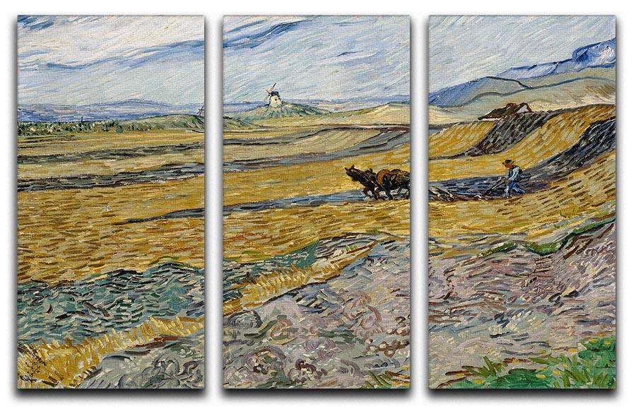 Enclosed Field with Ploughman 3 Split Panel Canvas Print - Canvas Art Rocks - 4