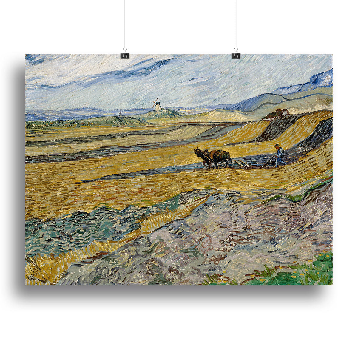 Enclosed Field with Ploughman Canvas Print or Poster - Canvas Art Rocks - 2