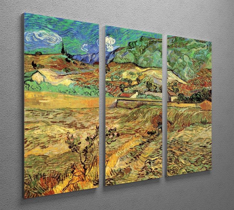 Enclosed Wheat Field with Peasant by Van Gogh 3 Split Panel Canvas Print - Canvas Art Rocks - 4