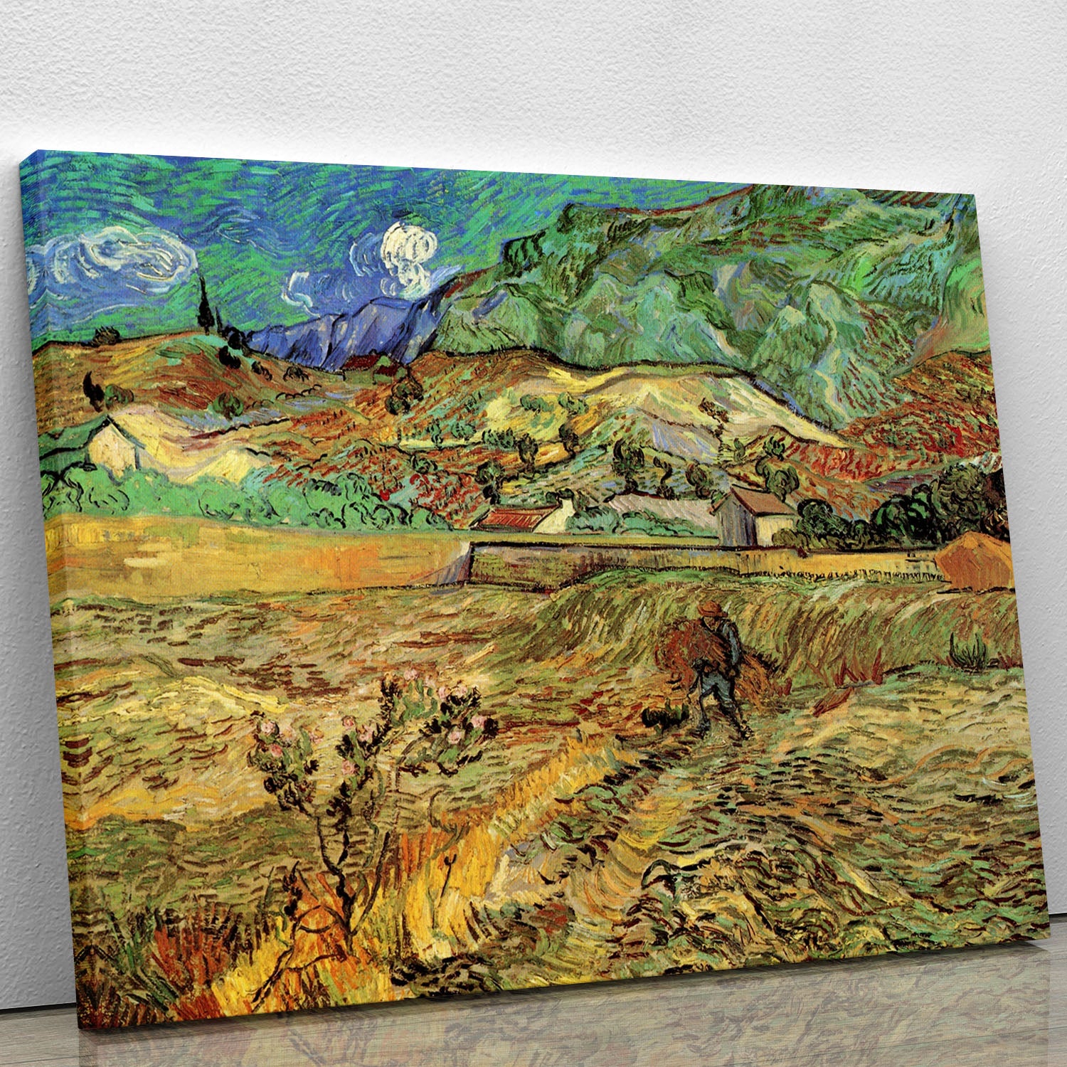Enclosed Wheat Field with Peasant by Van Gogh Canvas Print or Poster - Canvas Art Rocks - 1