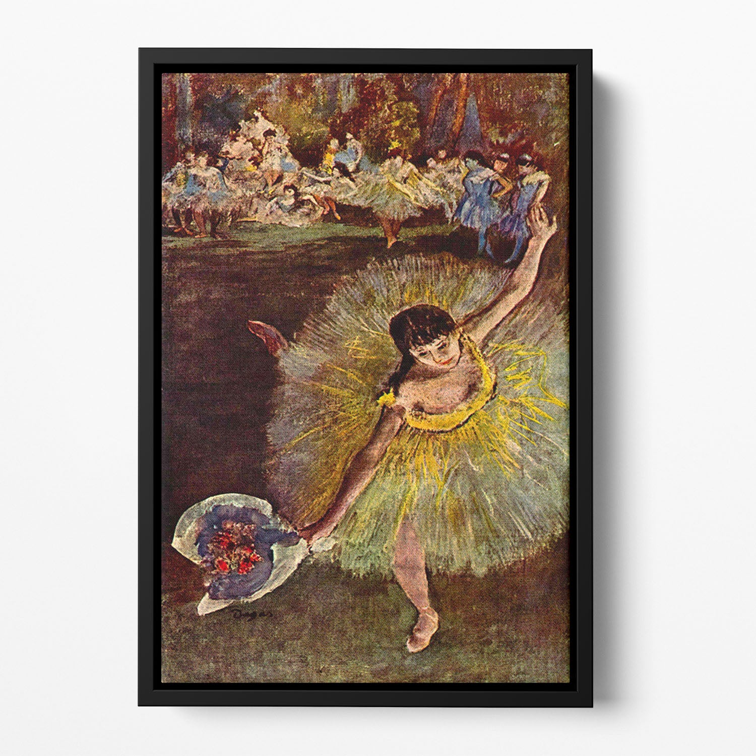 End of the arabesque by Degas Floating Framed Canvas