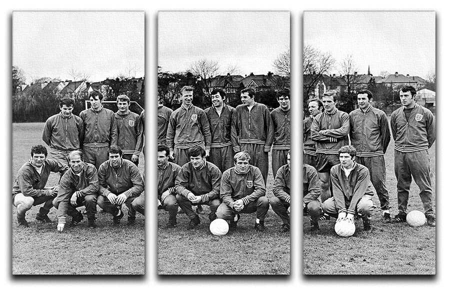 England Football Team 1969 3 Split Panel Canvas Print - Canvas Art Rocks - 1