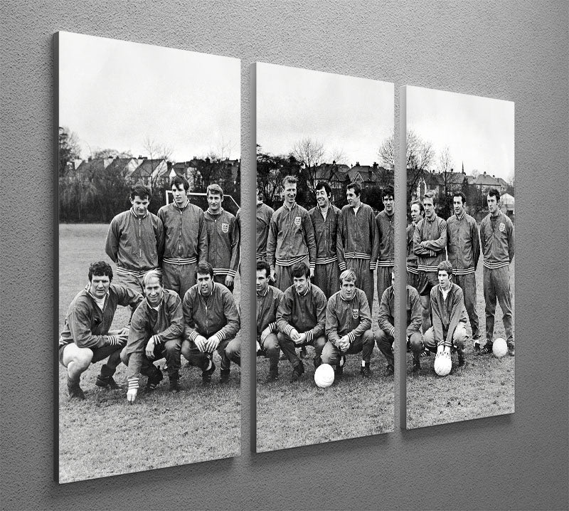 England Football Team 1969 3 Split Panel Canvas Print - Canvas Art Rocks - 2