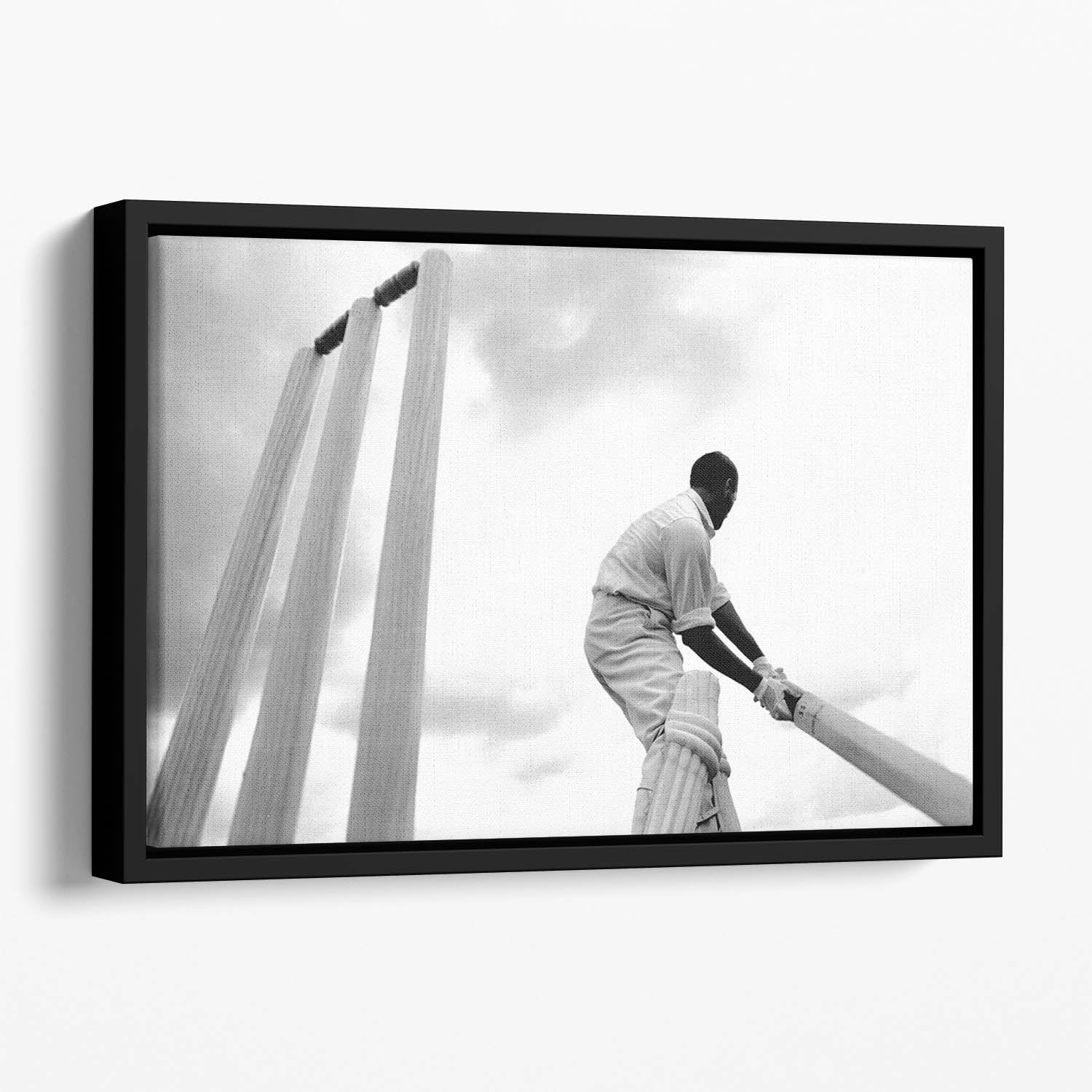 England cricketer Basil D Oliveira Floating Framed Canvas