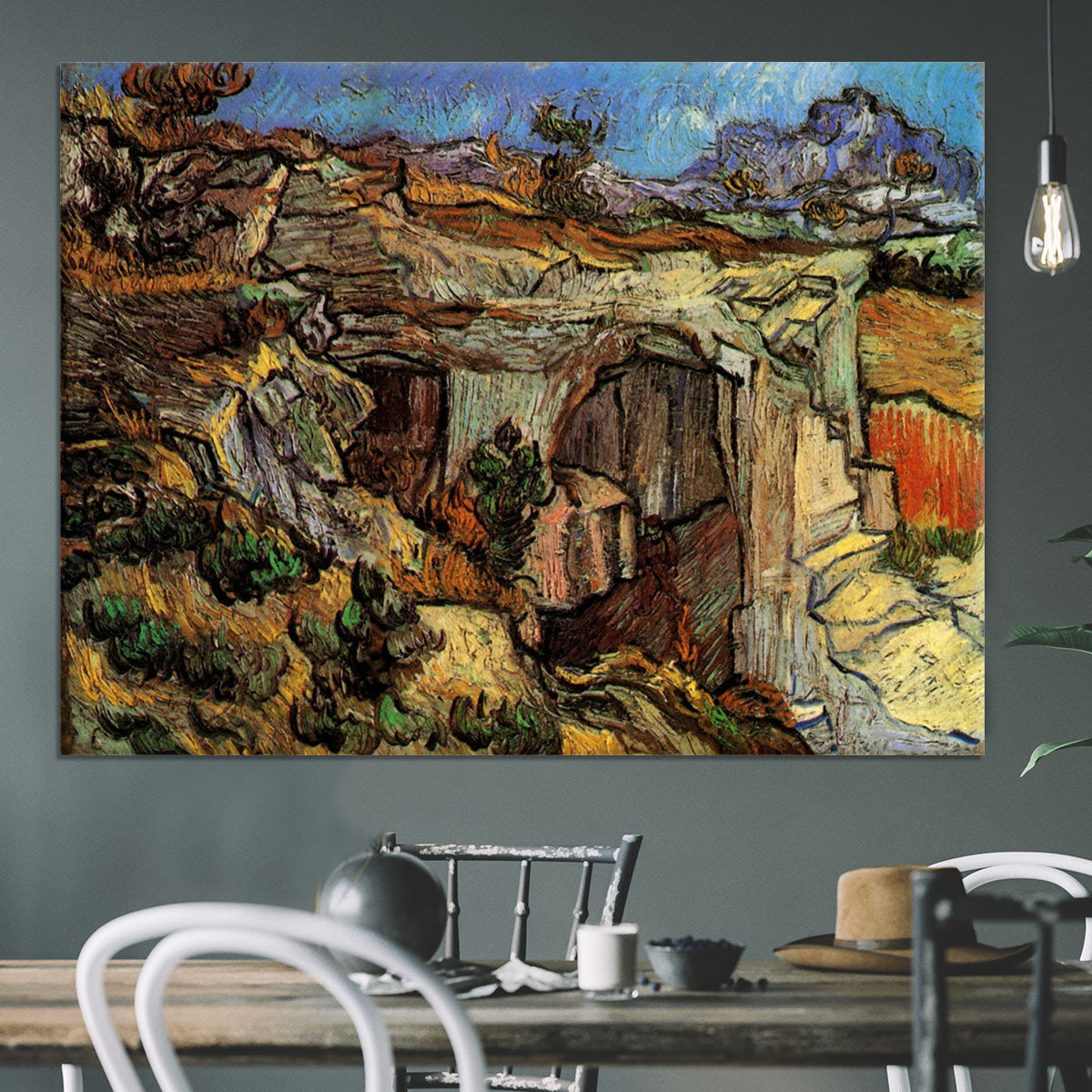 Entrance to a Quarry near Saint-Remy by Van Gogh Canvas Print or Poster - Canvas Art Rocks - 3
