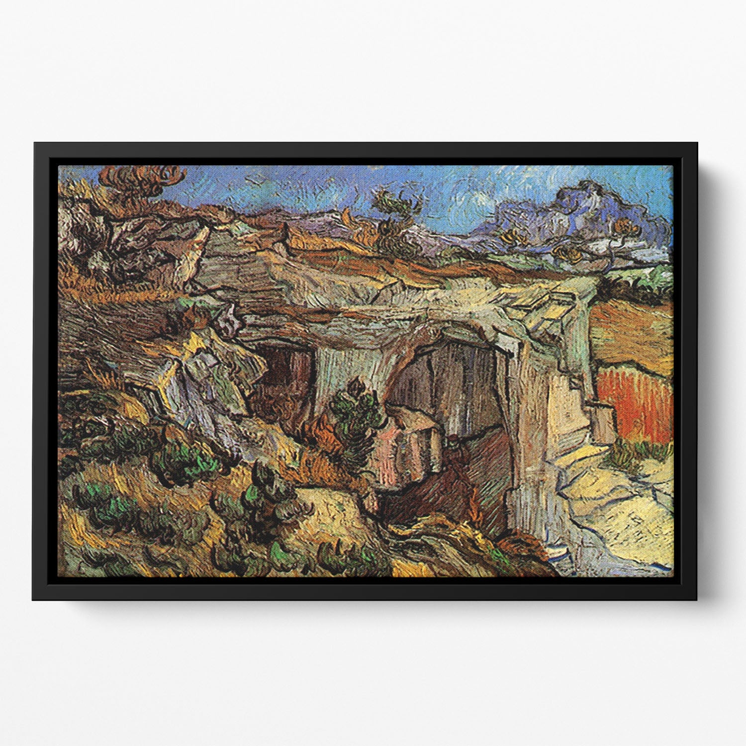 Entrance to a Quarry near Saint-Remy by Van Gogh Floating Framed Canvas