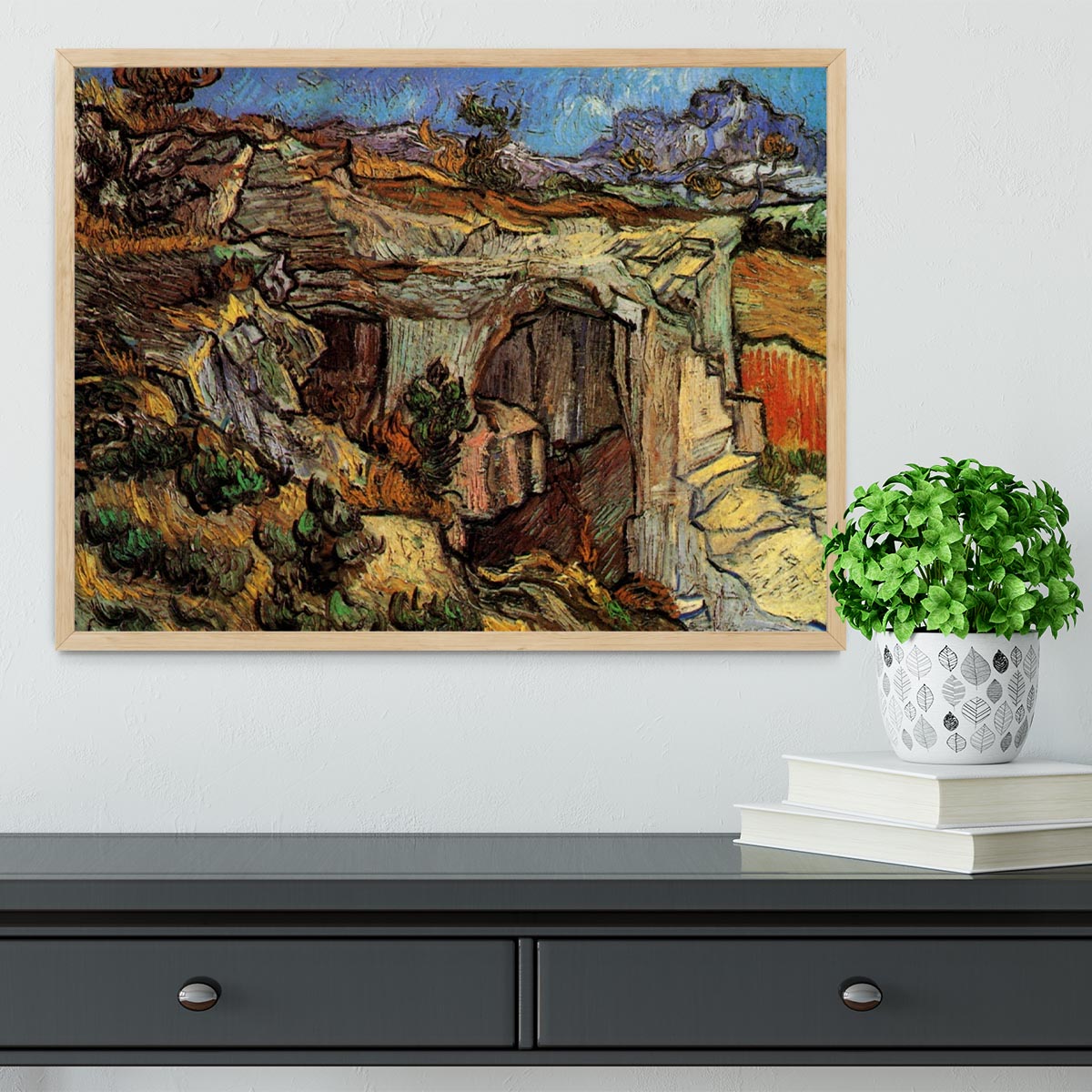 Entrance to a Quarry near Saint-Remy by Van Gogh Framed Print - Canvas Art Rocks - 4