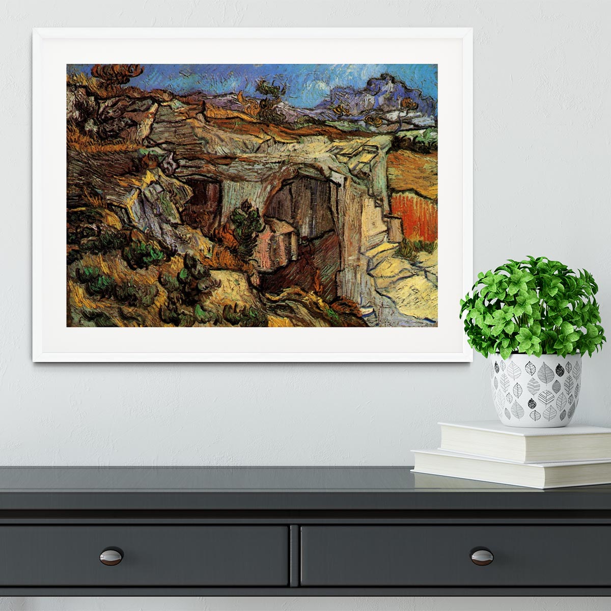 Entrance to a Quarry near Saint-Remy by Van Gogh Framed Print - Canvas Art Rocks - 5