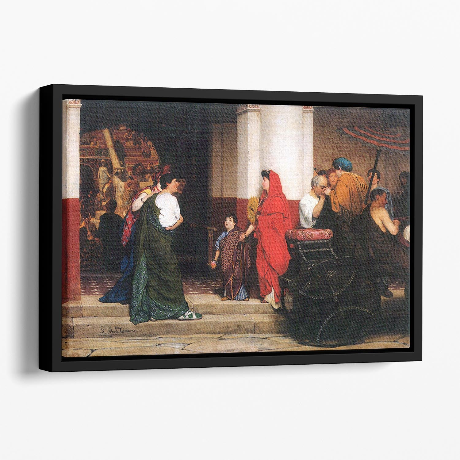 Entrance to a Roman theater by Alma Tadema Floating Framed Canvas - Canvas Art Rocks - 1