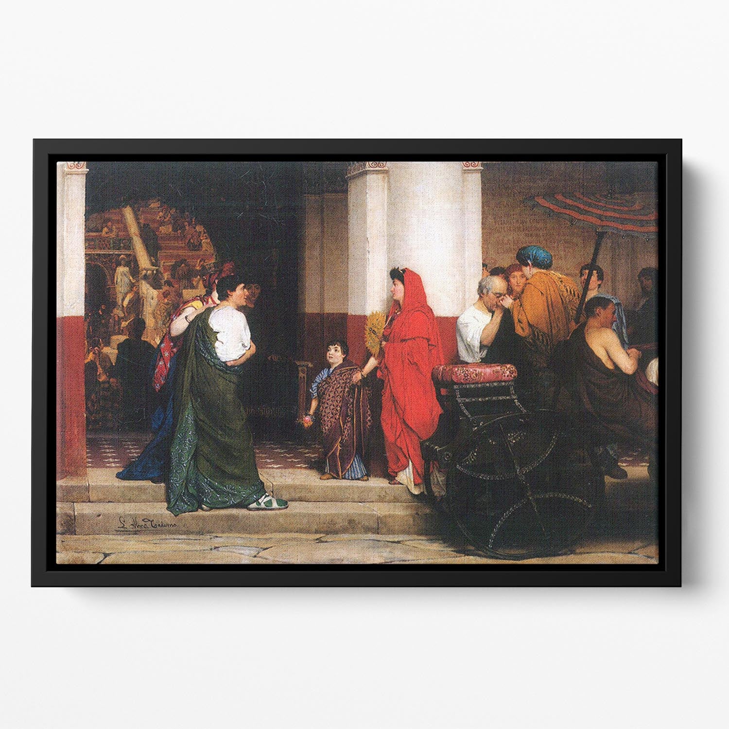 Entrance to a Roman theater by Alma Tadema Floating Framed Canvas - Canvas Art Rocks - 2