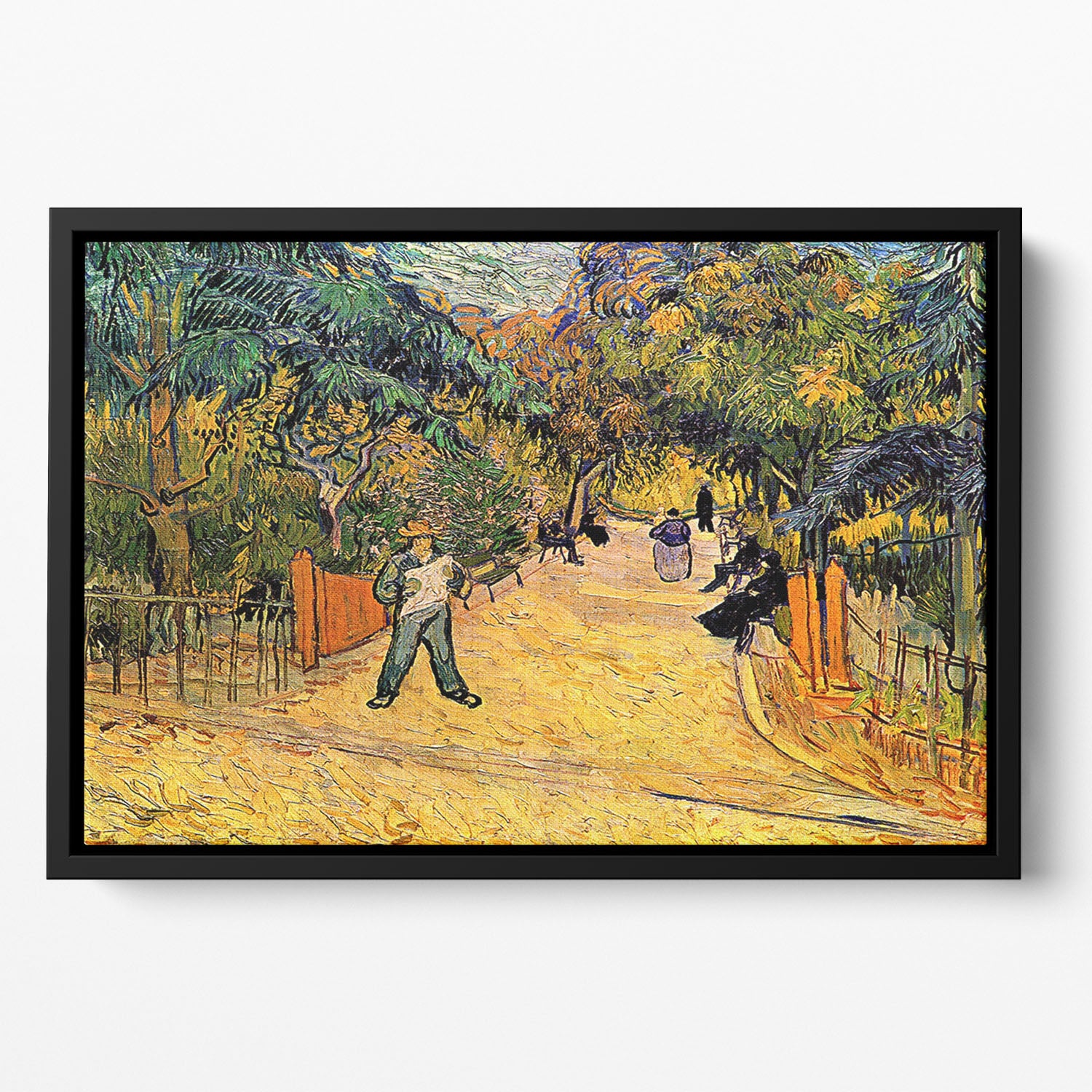 Entrance to the Public Park in Arles by Van Gogh Floating Framed Canvas