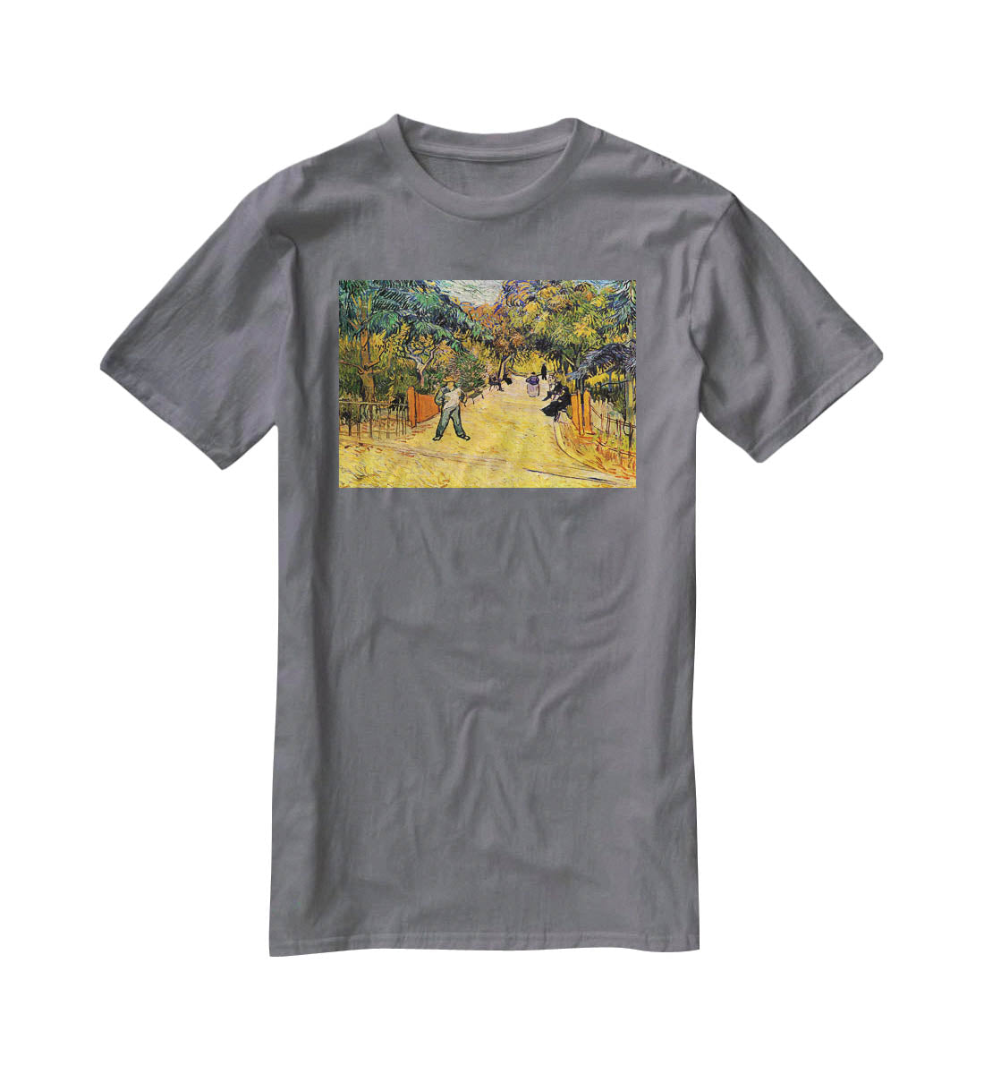 Entrance to the Public Park in Arles by Van Gogh T-Shirt - Canvas Art Rocks - 3