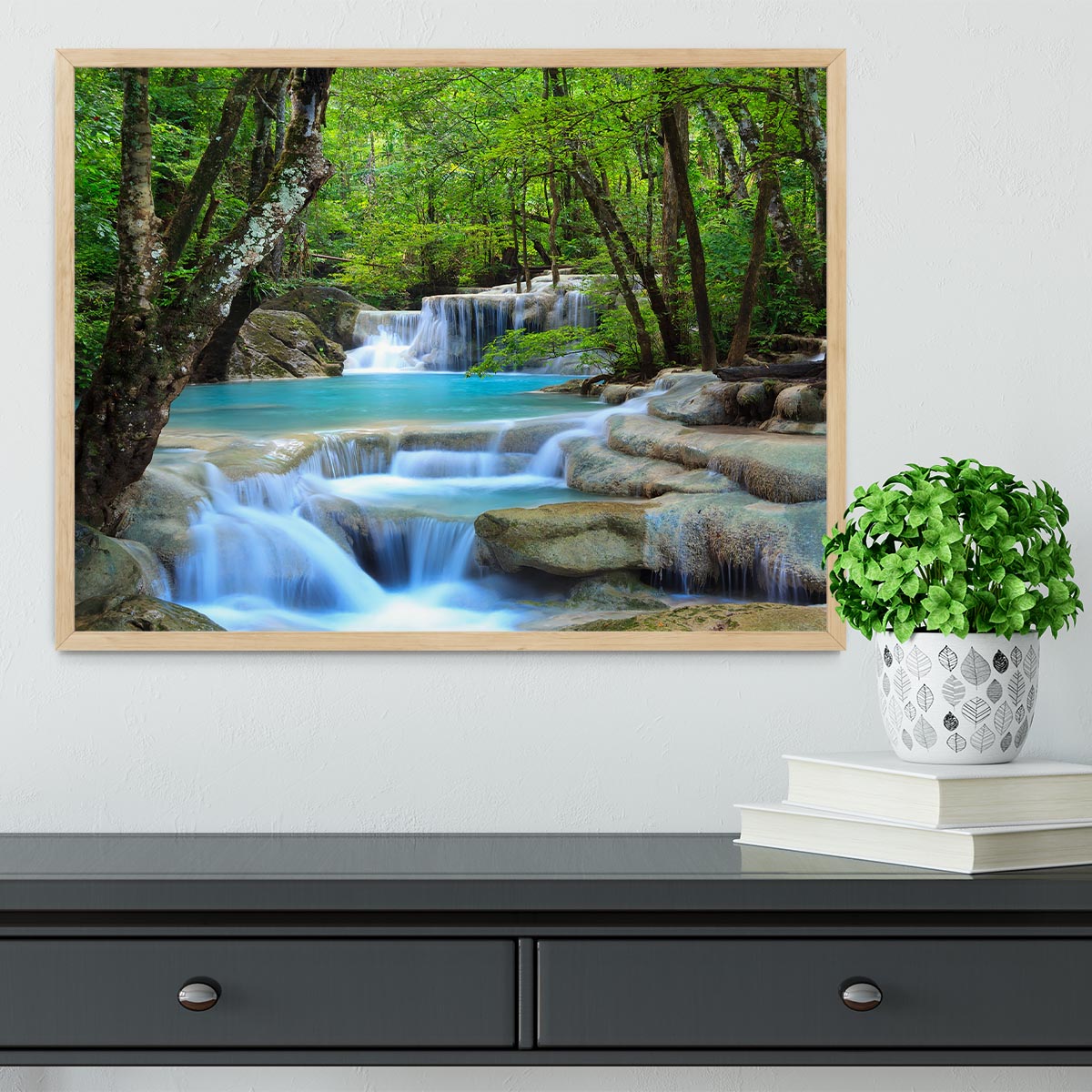 Erawan Waterfall Framed Print - Canvas Art Rocks - 4