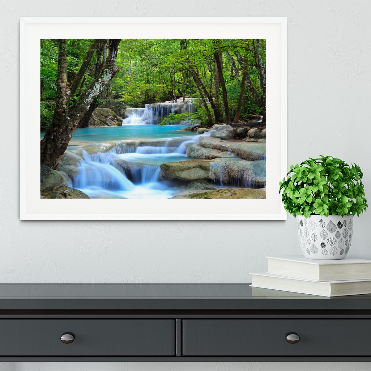 Erawan Waterfall Framed Print - Canvas Art Rocks - 5