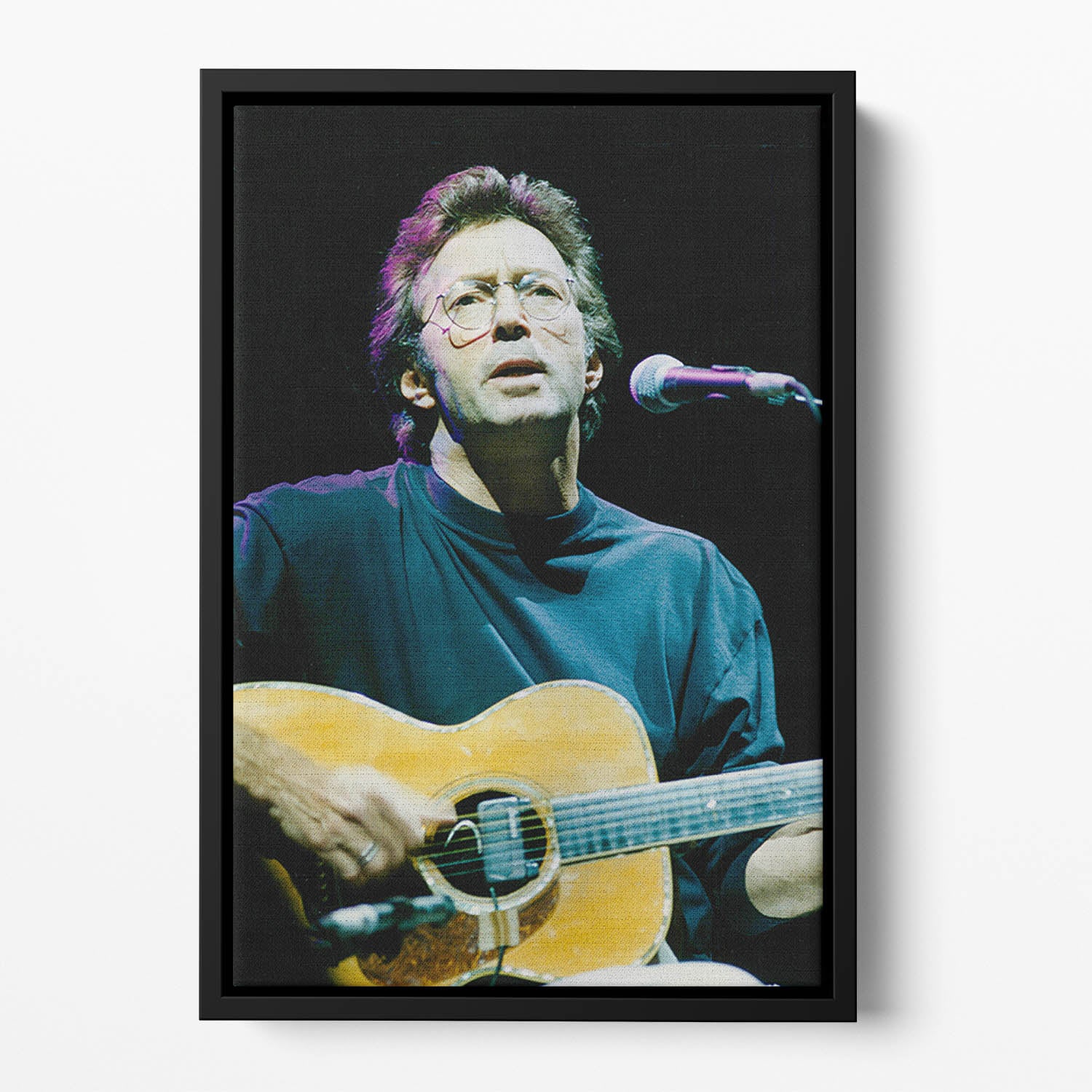 Eric Clapton live Floating Framed Canvas
